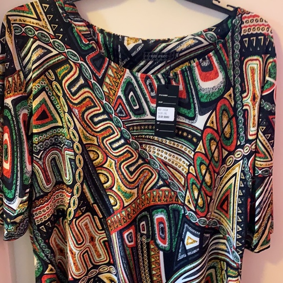 Funky patterned short sleeve dress NWT 3XL - Picture 2 of 5
